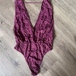 Victoria's Secret Deep Purple Lace Bodysuit
